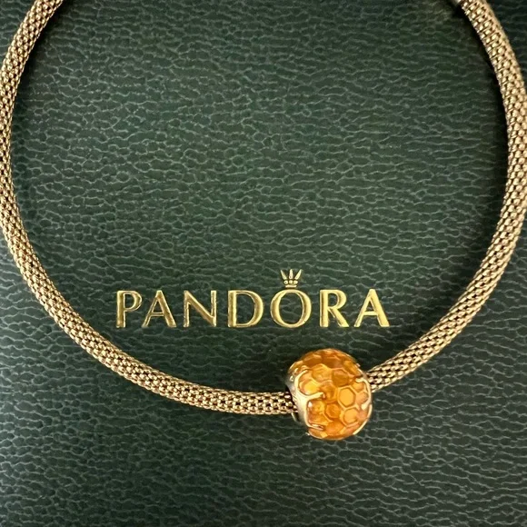Pandora Shine Golden Honey Warm Yellow Enamel Charm - Picture 1 of 8